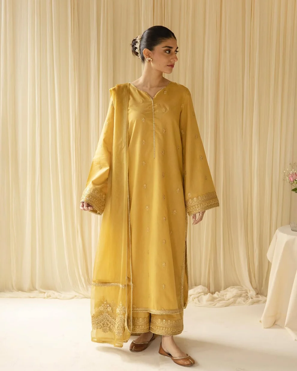 Mustard | 3 Piece Stitched Suit
