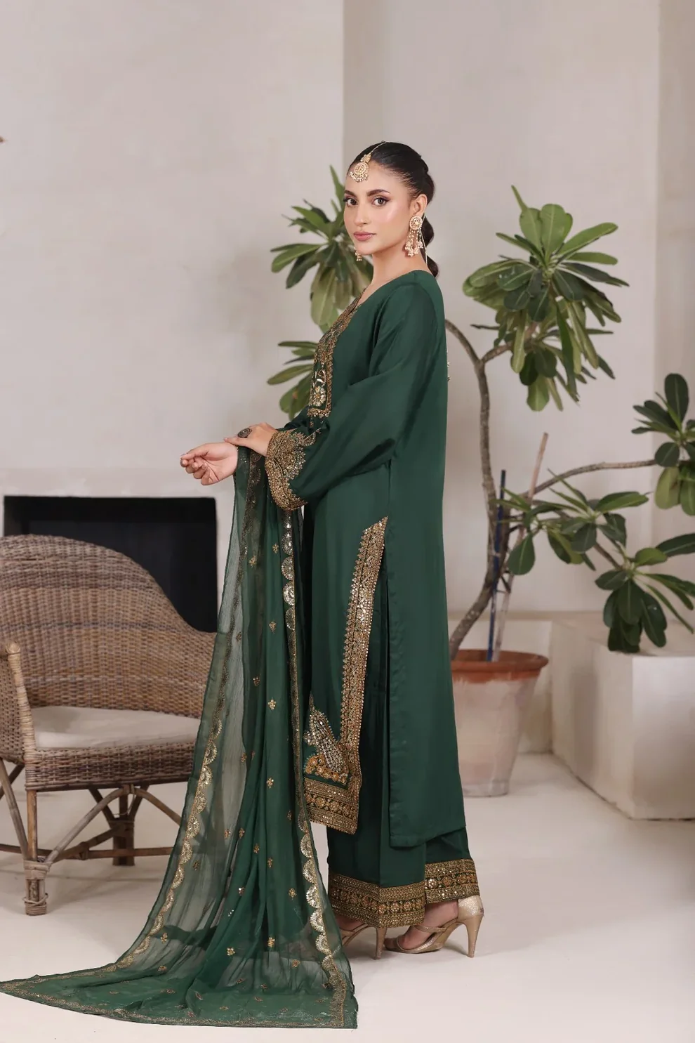 Dark Green | 3 piece stitched suit